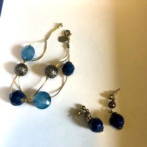 Bracelet and earring set - Navy and bronze